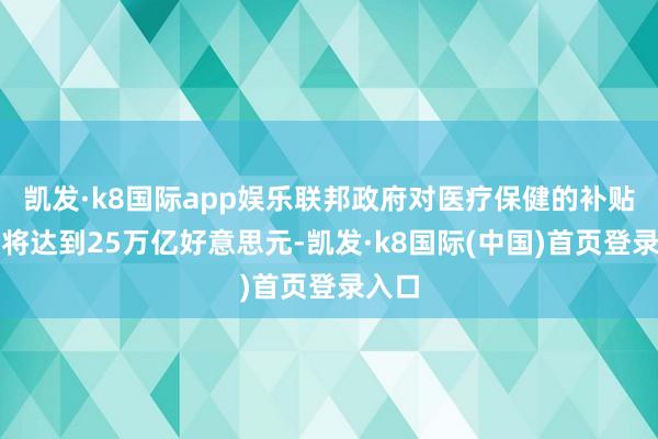 凯发·k8国际app娱乐联邦政府对医疗保健的补贴总和将达到25万亿好意思元-凯发·k8国际(中国)首页登录入口